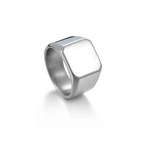 Non Tarnish Jewelry Personalized Fashion Fine Stainless Steel 18K Gold Plated Engraved Blank Logo Finger <b>Ring</b> <b>for</b> <b>Men</b> Women - Product Image 3