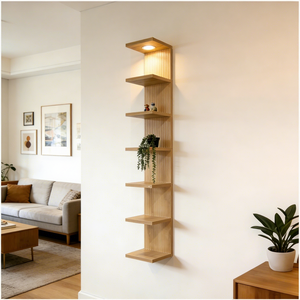 <span class=keywords><strong>Étagère</strong></span> <span class=keywords><strong>murale</strong></span> flottante moderne <span class=keywords><strong>à</strong></span> 7 niveaux avec éclairage LED, présentoir vertical pour chambre <span class=keywords><strong>à</strong></span> coucher, salon, rangement mural, bibliothèque - Product Image 3