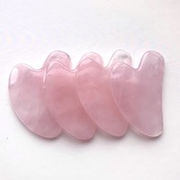 Outils de soin de la peau pour usage domestique, logo personnalisé, rouleau de massage facial naturel, rouleau de jade pour le visage en quartz rose, Gua Sha
