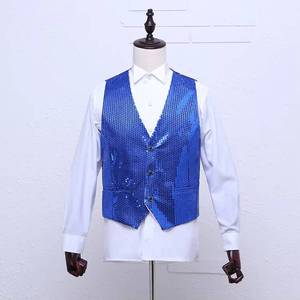 Nouveau Gilet Homme de Scène à Paillettes Dégradées Multicolores pour Chanteur - Vente en Gros - Product Image 5