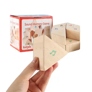 12 Uds campanas triangulares de madera instrumento Musical anillo de música juegos de memoria juguete educativo Montessori para niños aprendizaje