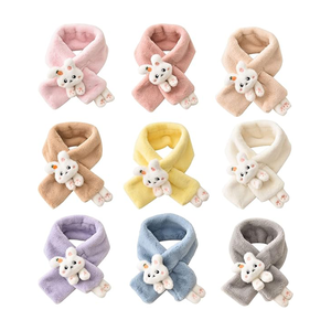 Châle <span class=keywords><strong>en</strong></span> fausse peluche jaune ultra doux pour l'hiver chaud et épais avec un joli lapin blanc pour filles - Product Image 2