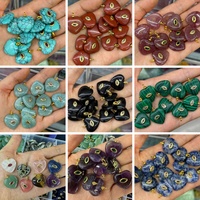 Pendentif en pierre naturelle pour la fabrication de bijoux DIY, Aventurine verte en forme de cœur avec incrustation de zircon, breloque en laiton plaqué or 18 carats, vente en gros