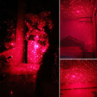 Projecteur d'étoiles LED rouge romantique AlcantaLED pour toit de voiture, lumière nocturne, ambiance galaxie, USB, lampe décorative réglable pour l'intérieur de la voiture