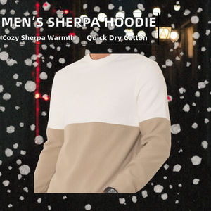 Custom Color Block Men's <b>Hoodie</b> 100% Cotton <b>Sherpa</b> <b>Lined</b> Eco-Friendly Breathable Pocket Regular Fit Winter Casual Wear - Product Image 2