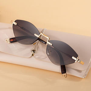 Gafas de sol personalizadas con montura de ojo de gato para mujer, con patillas metálicas, protección UV400, estilo Instagram, clase 2 - Product Image 5