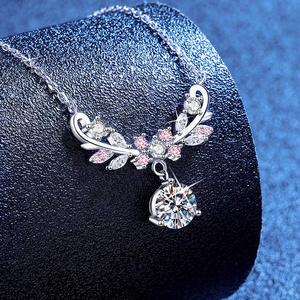 Nuevo Collar con Colgante <span class=keywords><strong>de</strong></span> Flor <span class=keywords><strong>de</strong></span> Moissanita <span class=keywords><strong>de</strong></span> 1 Quilate, Chapado en Rodio, <span class=keywords><strong>Plata</strong></span> <span class=keywords><strong>de</strong></span> Ley <span class=keywords><strong>925</strong></span>, Corte Brillante, Joyería para Mujer, Regalo - Product Image 2