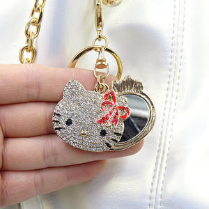 Mode de luxe porte-clés KT maquillage miroir en forme de pendentif exquis artisanat cadeau porte-clés sac à main pendentif bijoux - Product Image 1