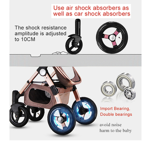 China En1888 Folding Travel Baby Carriage 4 in 1 Leather Pushchair Poussette Kinderwagen Luxury <strong>Pram</strong> 3 in 1 Stroller for Baby - Product Image 5