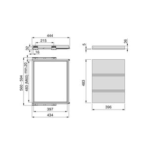 Modulo EMUCA 600mm regolabile testurizzato nero 7028954 accessori per armadio-Kit vassoio e telaio con runner Soft-Close per armadio - Product Image 2