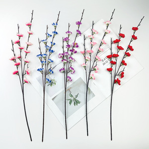 Silk Plum Blossom <b>Artificial</b> <b>Flowers</b> 56cm Chinese Style Winter Decor For Home Wedding Props - Product Image 1