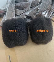 Extensions de Cheveux Humains Afro Crépus Remy Vierge en Vrac 30g/Paquet, pour Tresses, Dreadlocks, Réparation de Locs et Vanilles, Extensions de Dreadlocks Noires