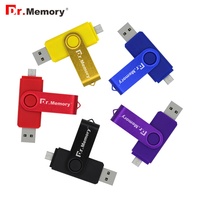 Flash Drive OTG, 16GB 32GB 64GB 128GB USB Pen Drive Micro USB untuk Ponsel iPhone/Android/Tipe C