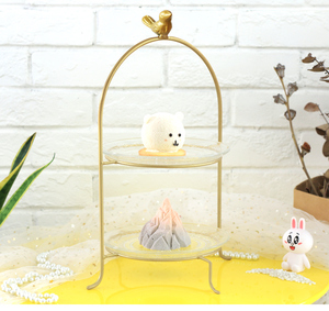 European Decorative Gold Silver 3 Tiers Cake Stand <strong>Dessert</strong> Serving <strong>Tray</strong> With Bowknot Handle for Party Restaurant Hotel Wedding - Product Image 2