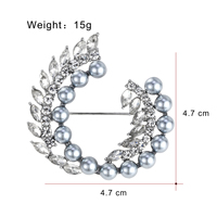 En gros Broche en alliage et strass, motif graine de blé, fleur et couronne, accessoire de vêtement de mariage pour femme