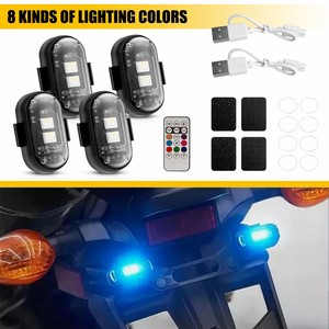 AUXITO 4 pièces, lumières stroboscopiques LED sans fil, RGB, 8 couleurs, lampes d'avertissement clignotantes, charge USB - Product Image 2