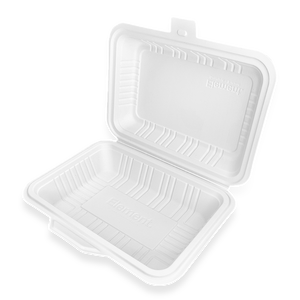 Biodegradable Disposable Divided Multi Compartment Square Food Container Clamshell Box