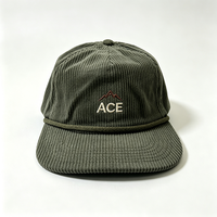 Casquette de baseball en velours côtelé personnalisée avec broderie, unisexe, souple, 6 panneaux, style vintage rétro, logo ACE Mountain, boucle réglable