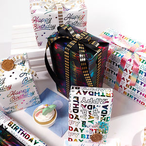 Vente en gros de rouleaux de mouchoirs d'anniversaire de haute qualité couleur or emballage rouleau de papier d'emballage artisanat supérieur - Product Image 4