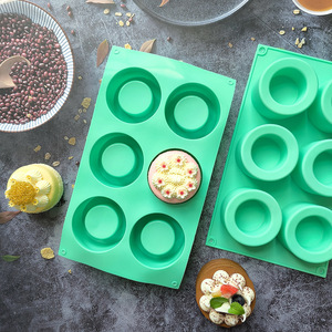Fabricant professionnel, commande en gros, moule à gâteau en silicone à 6 trous, couleur personnalisée, réutilisable, antiadhésif, design écologique - Product Image 2