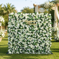 Mur de fleurs artificielles réalistes pour décorations de fond de cérémonie de mariage