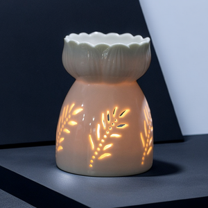 Chauffe-cire en céramique pour le thé, ensemble d'huile aromatique, brûleur, bougie ronde faite à la main - Product Image 2