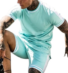 ชุดเสื้อและกางเกงขาสั้นผ้าฝ้ายสำหรับผู้ชาย,ชุดกีฬาสำหรับผู้ชายชุดวิ่งแบบสั่งตัดสำหรับฤดูร้อน - Product Image 1