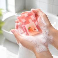 Savon artisanal à la pêche en gros, visage et corps, huile essentielle de fruits, soin hydratant et adoucissant, tous types de peau, OEM 200g
