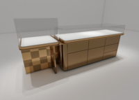Maßgefertigte Luxus-Schmuckvitrine Umweltfreundlich Fabrikpreis Holz Lackiert Edelstahl Gehärtetes Glas LED-Beleuchtung