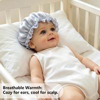 Bonnet en Soie pour Cheveux, Bonnet de Nuit en Soie 22/19MM Double Couche en Soie de Mûrier, Emballage Cadeau, Cadeau d'Anniversaire pour Enfants, Lot en Gros