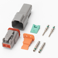 Connecteur électrique étanche gris à 2 broches DT04-2P+DT06-2S avec contacts solides 14-20AWG