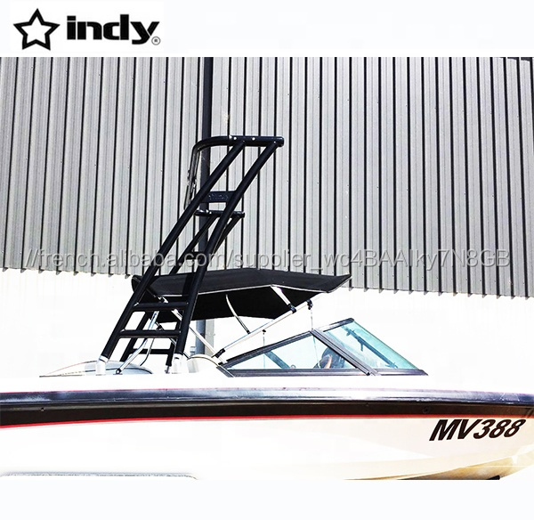 Indy Max faisant face vers l'avant en aluminium bateau tour de wakeboard enduit noir pour les sports nautiques