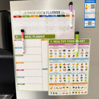 Tableau magnétique personnalisé pour réfrigérateur, tableau blanc, planificateur de repas hebdomadaire, liste de tâches magnétique, autocollants effaçables à sec pour la cuisine et le réfrigérateur