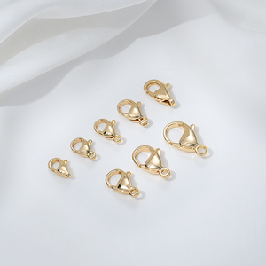 Chiusure a Moschettone e Ganci in Acciaio Inossidabile 316L Placcato Oro 14K di Alta Qualità <span class=keywords><strong>per</strong></span> Collane, <span class=keywords><strong>Bracciali</strong></span> e Accessori di Gioielleria - Product Image 4