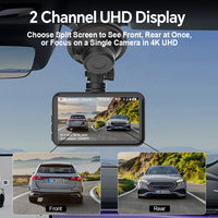 Caméra de tableau de bord de voiture 4K à double objectif 3 pouces, enregistreur DVR avant et arrière avec WiFi, capteur G, enregistrement en boucle, vision nocturne pour la sécurité de la conduite