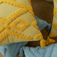 Housse de coussin décorative de luxe Innermor, rose hospitalier, géométrique, personnalisable, style bohème, broderie tuftée