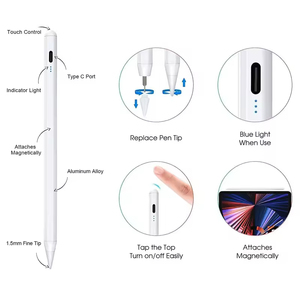 Lápiz Óptico Capacitivo Activo con Punta Reemplazable para Tableta y Pantalla Táctil (Metal y Aleación de Aluminio) - Product Image 2
