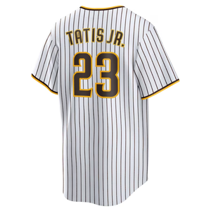 Vente en gros de shorts brodés respirants en jersey de baseball blanc de haute qualité pour hommes Tatis Jr. - Product Image 1