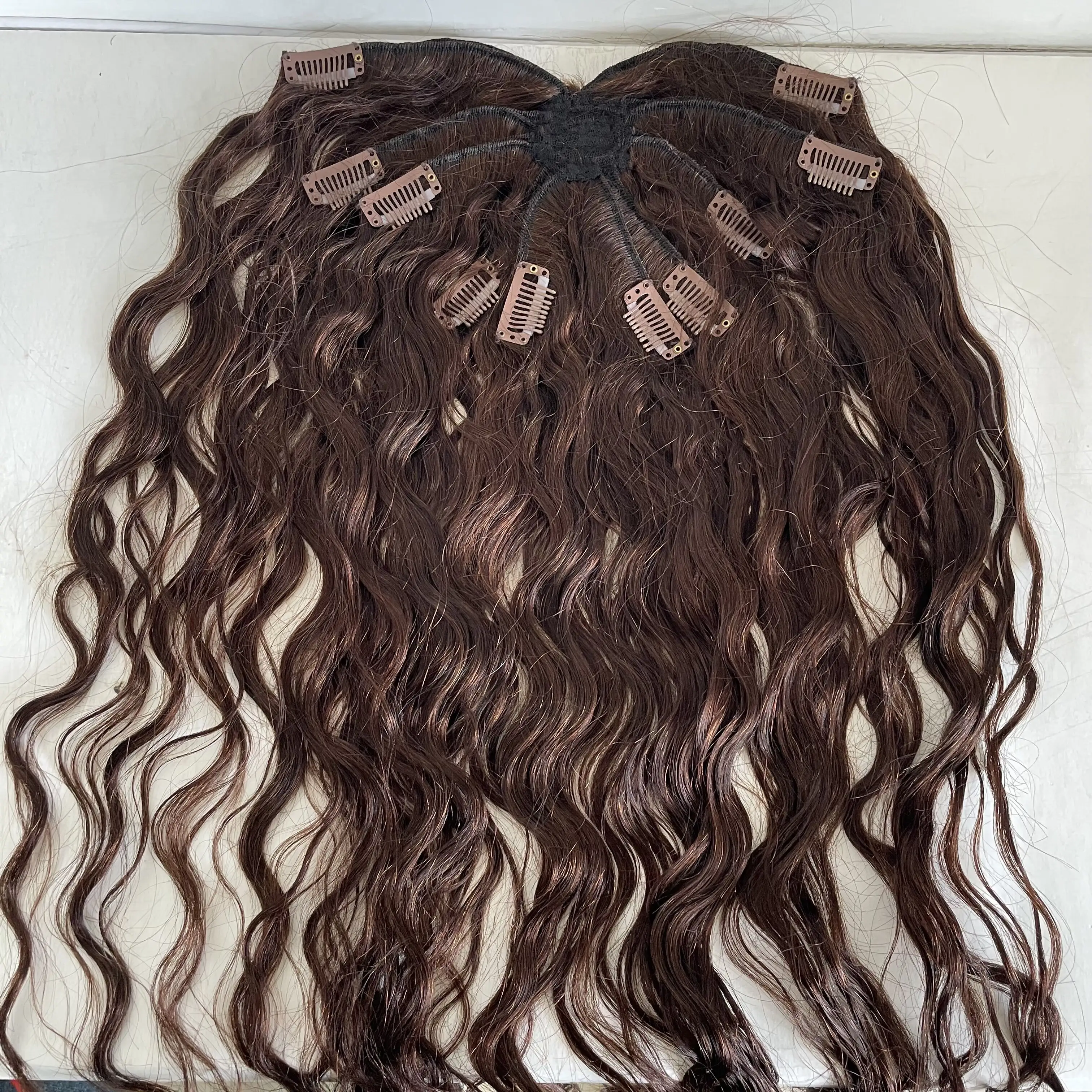 Новый коричневый цвет 4 #6 # iextensions натуральный v-образный зажим для наращивания волос