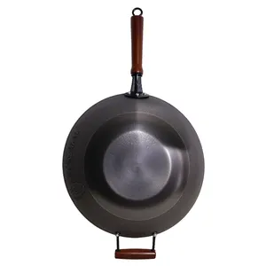 Manufacturer Wholesale Nonstick Cast Iron Wok Chinese Frying Wok With Lid