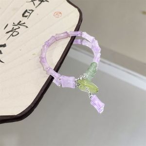 Pulsera de cuentas de bambú con cristales craquelados Fantasy Popcorn para mujer, joyería de cuentas de la amistad, pulseras de cristal elegantes para niñas - Product Image 6
