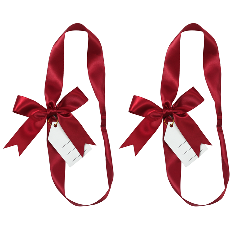 Custom Ready Made Elastic Band Satin Ribbon Bow for Gift Box Wrapping