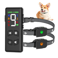 Neuestes LED-Bildschirm IPX6 Wasserdichtes Dual-Hunde-Trainingshalsband mit Vibration, sicher, ohne Schock, RC-Steuerung, verstellbar für alle Hunde