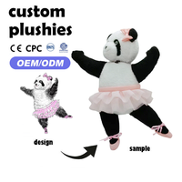 Fait sur mesure mignon respectueux de l'environnement en peluche Animal en peluche robe de princesse Ballet Panda lapin jouet poupée pour cadeau d'anniversaire
