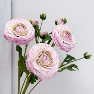 Fleurs artificielles réalistes au toucher naturel, ranunculus, pour la décoration de table à la maison et les arrangements floraux de mariage - Product Image 5