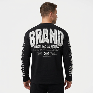 <b>Men's</b> <b>Black</b> Short Sleeve T-Shirt Regular Fit Printed Letter Design Formal Front Logo <b>Turtleneck</b> 100% Cotton Knitted Jersey - Product Image 6