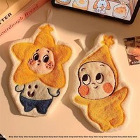 Serviette de cuisine murale absorbante et à séchage rapide en tissu corail, brodée d'un motif étoile de dessin animé mignon