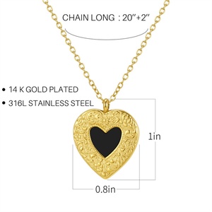 Nuevo Collar con Colgante de Corazón Personalizado en Acero Inoxidable Chapado en Oro para Mujer, con Cadena de Serpiente Plana - Regalo y Fiesta - Product Image 5