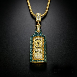 Collar con Colgante Geométrico en Forma de Botella, Estilo Hiphop Personalizado, Cadena de Serpiente, Collares para Hombre, Joyería Moderna al por Mayor - Product Image 1