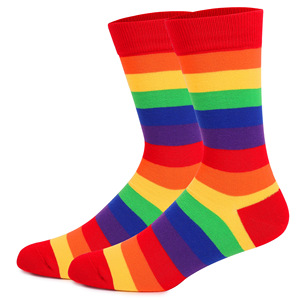 Pride Rainbow Striped Cotton Man Chaussettes <span class=keywords><strong>LGBT</strong></span> Rainbow Strip Chaussettes pour homme - Product Image 5
